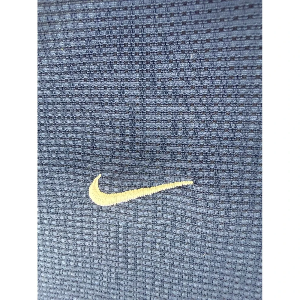 Nike Polo Shirt Mens Large Blue‎ Yellow West Virginia Mountaineers WVU Fit Dry